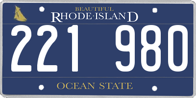 RI license plate 221980
