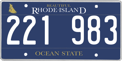 RI license plate 221983