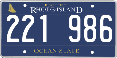 RI license plate 221986