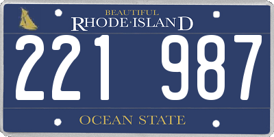 RI license plate 221987