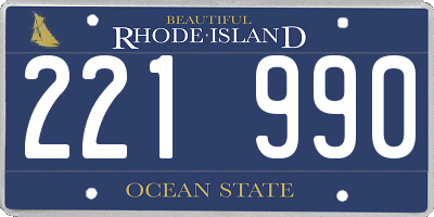RI license plate 221990