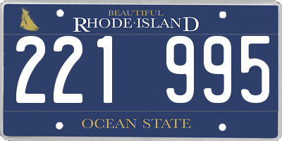 RI license plate 221995