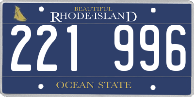 RI license plate 221996