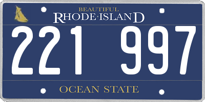RI license plate 221997