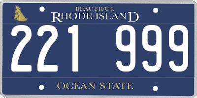 RI license plate 221999