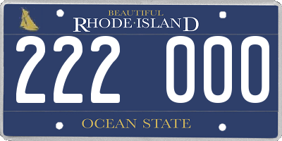 RI license plate 222000