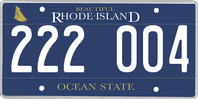 RI license plate 222004