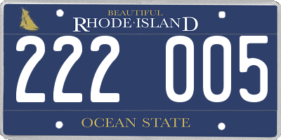 RI license plate 222005