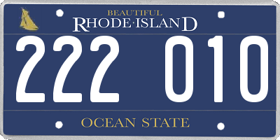 RI license plate 222010
