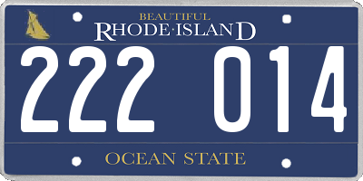 RI license plate 222014