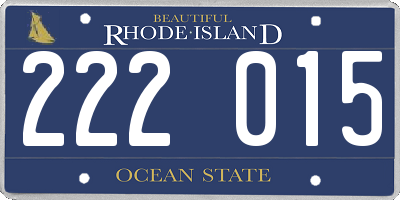 RI license plate 222015