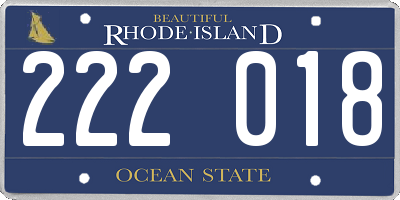 RI license plate 222018