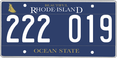 RI license plate 222019