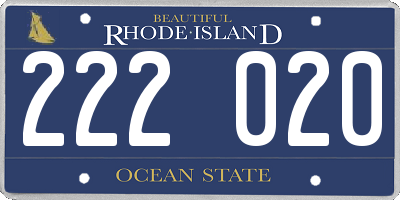 RI license plate 222020