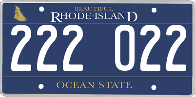 RI license plate 222022
