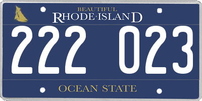 RI license plate 222023