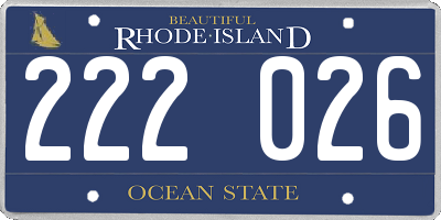 RI license plate 222026