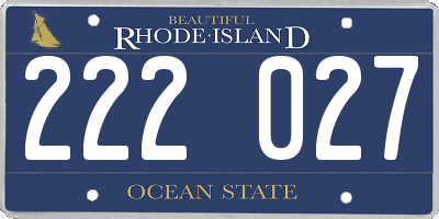 RI license plate 222027
