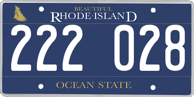 RI license plate 222028