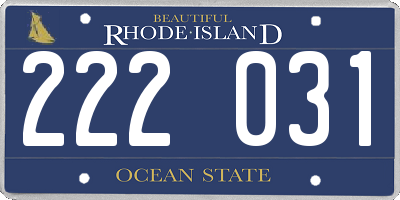 RI license plate 222031