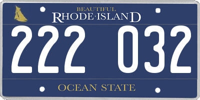 RI license plate 222032
