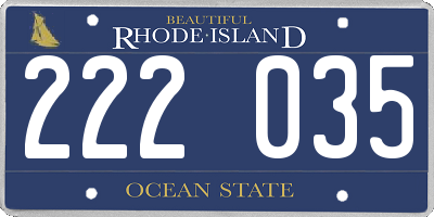 RI license plate 222035