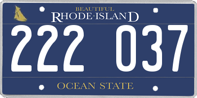 RI license plate 222037