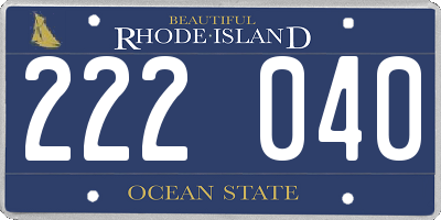 RI license plate 222040