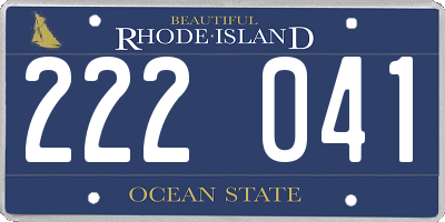 RI license plate 222041