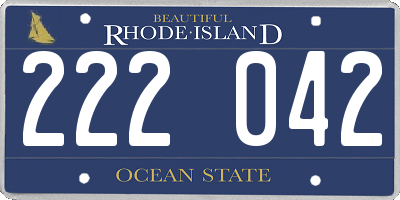 RI license plate 222042