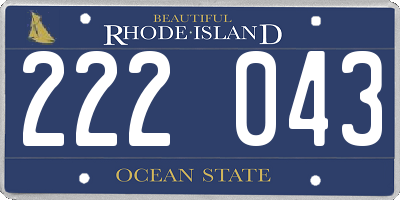 RI license plate 222043