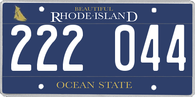 RI license plate 222044