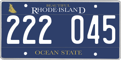 RI license plate 222045