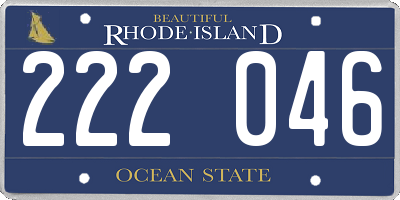 RI license plate 222046