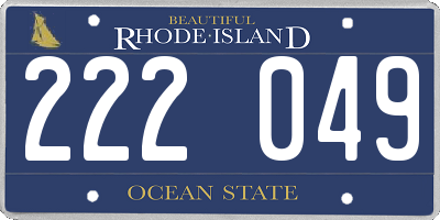 RI license plate 222049