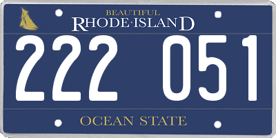 RI license plate 222051