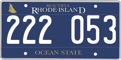 RI license plate 222053