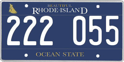 RI license plate 222055