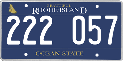 RI license plate 222057