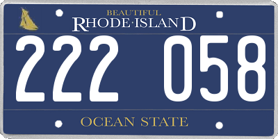 RI license plate 222058