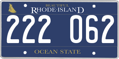 RI license plate 222062