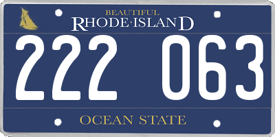 RI license plate 222063
