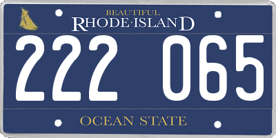 RI license plate 222065