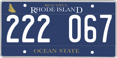 RI license plate 222067