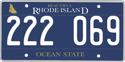 RI license plate 222069
