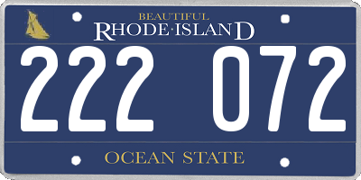 RI license plate 222072