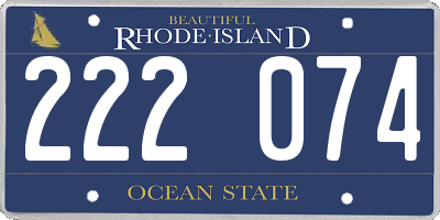 RI license plate 222074
