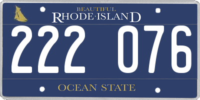 RI license plate 222076