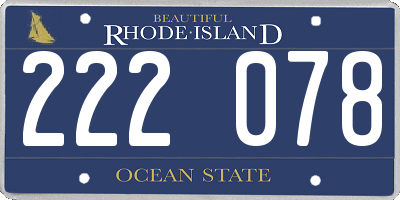RI license plate 222078