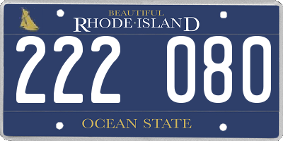 RI license plate 222080